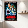 Jaws Vintage Movie Poster Metal Tin Sign, Roy Scheider Robert Shaw Richard Dreyfuss, Great White Shark, Home Bar Man Cave Decor,