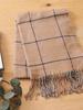 Beams Heart Women's Reversible Check Pattern Scarf, Beige/Free