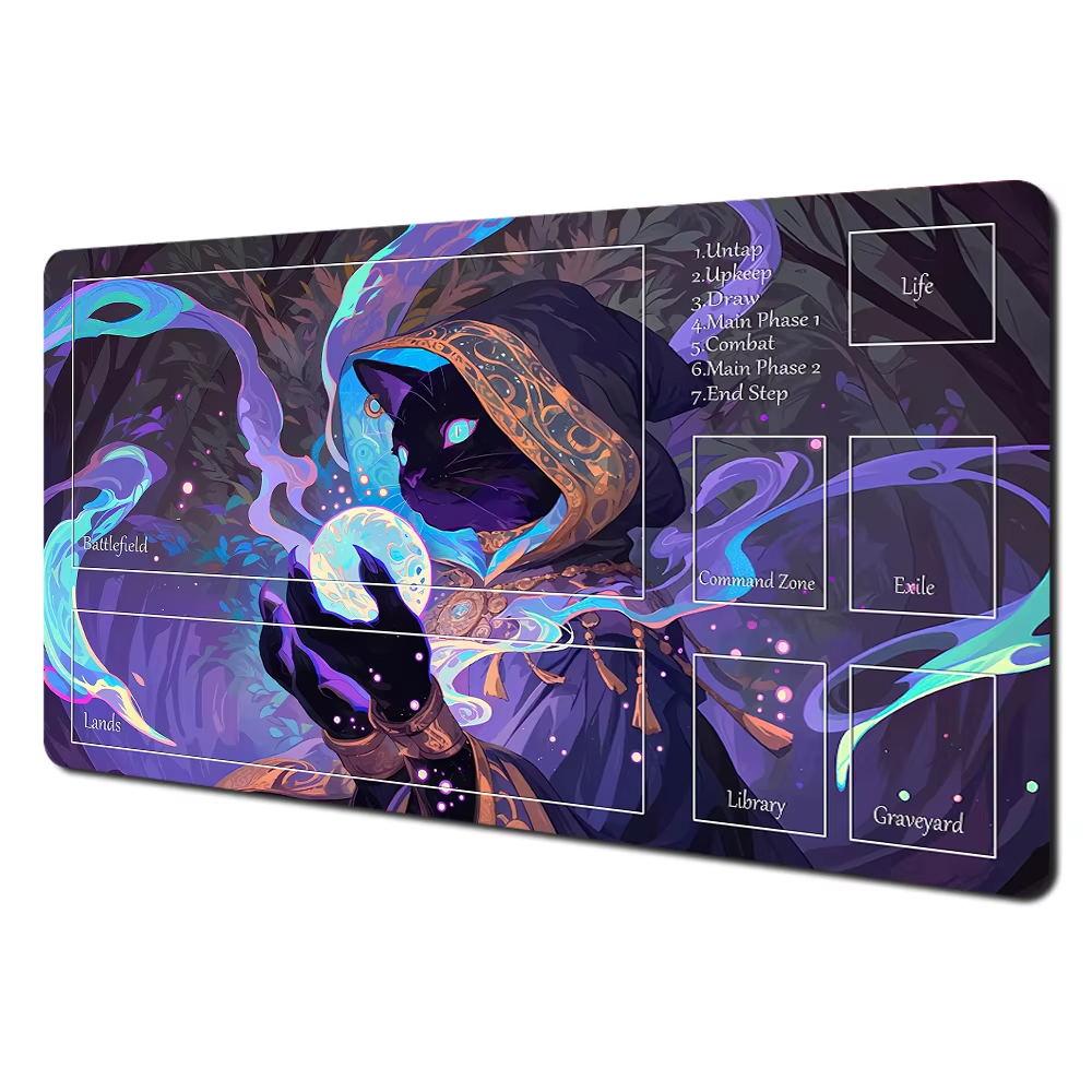 1pcs The Great Wave Off Kanagawa Zoned Mtg Playmat Large Locking Edge Nonslip Rubber Desk Mat For Tcg Commander Game