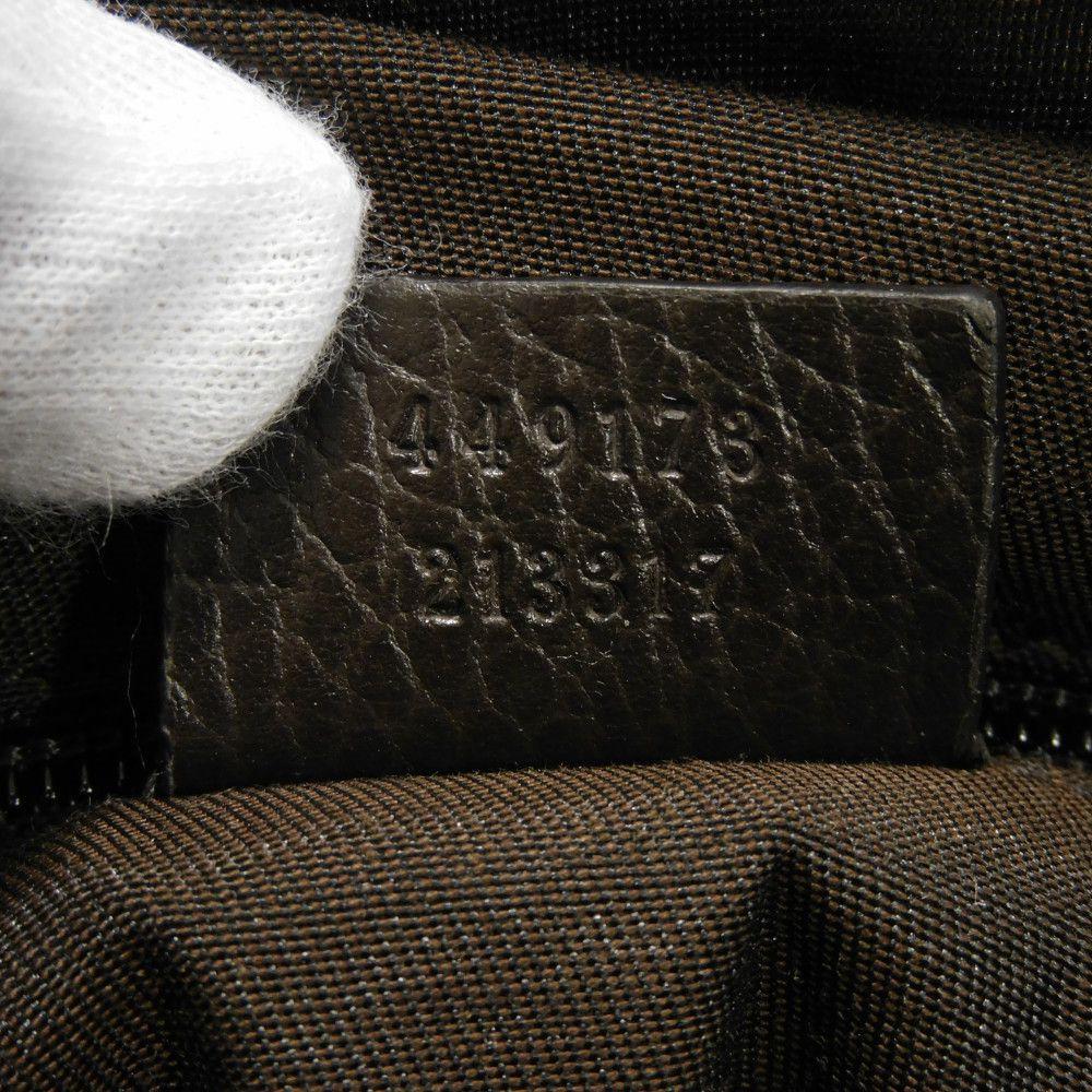 Used GG Canvas Messenger Bag (9539) 449173 KY9KN 9886 7921, Brown Calfskin Crossbody Bag with Embossed Logo in Beige,