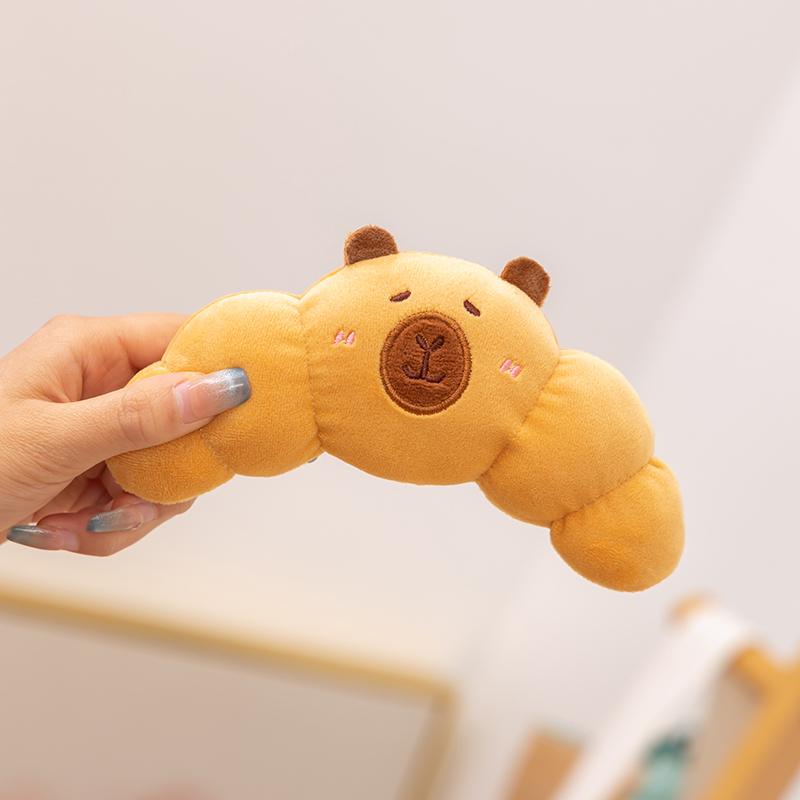 Cute And Charming Cartoon Capybara Transforms Into Food Bun Stuffed Doll Pillow Burger Bread Croissant Stuffed Toy Home Decor Present Designed For