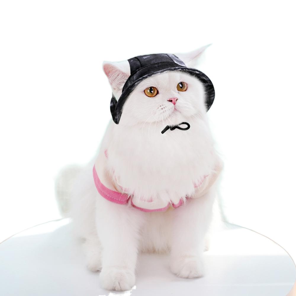 

Солнцезащитная шляпа для собак и кошек, противоскользящая регулируемая веревочная пряжка, рыбацкая шляпа, товары для домашних животных S чёрный