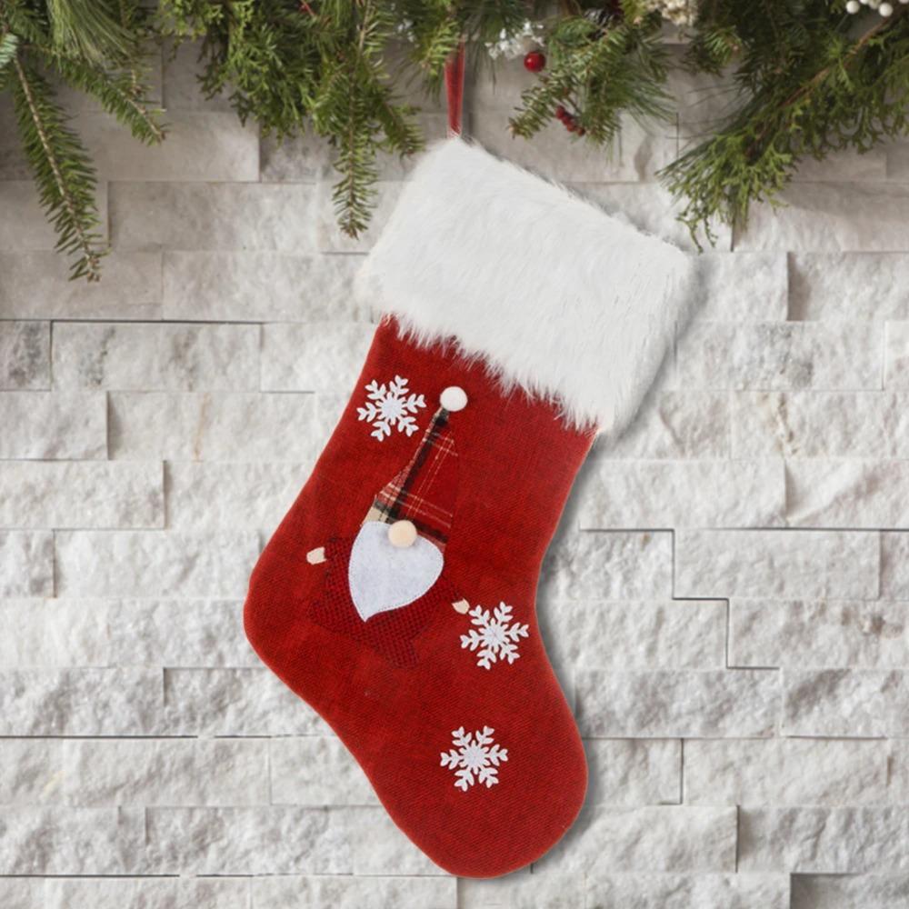 Large Size Christmas Stockings Glowing Christmas Tree Gift Candy Bag Fireplace