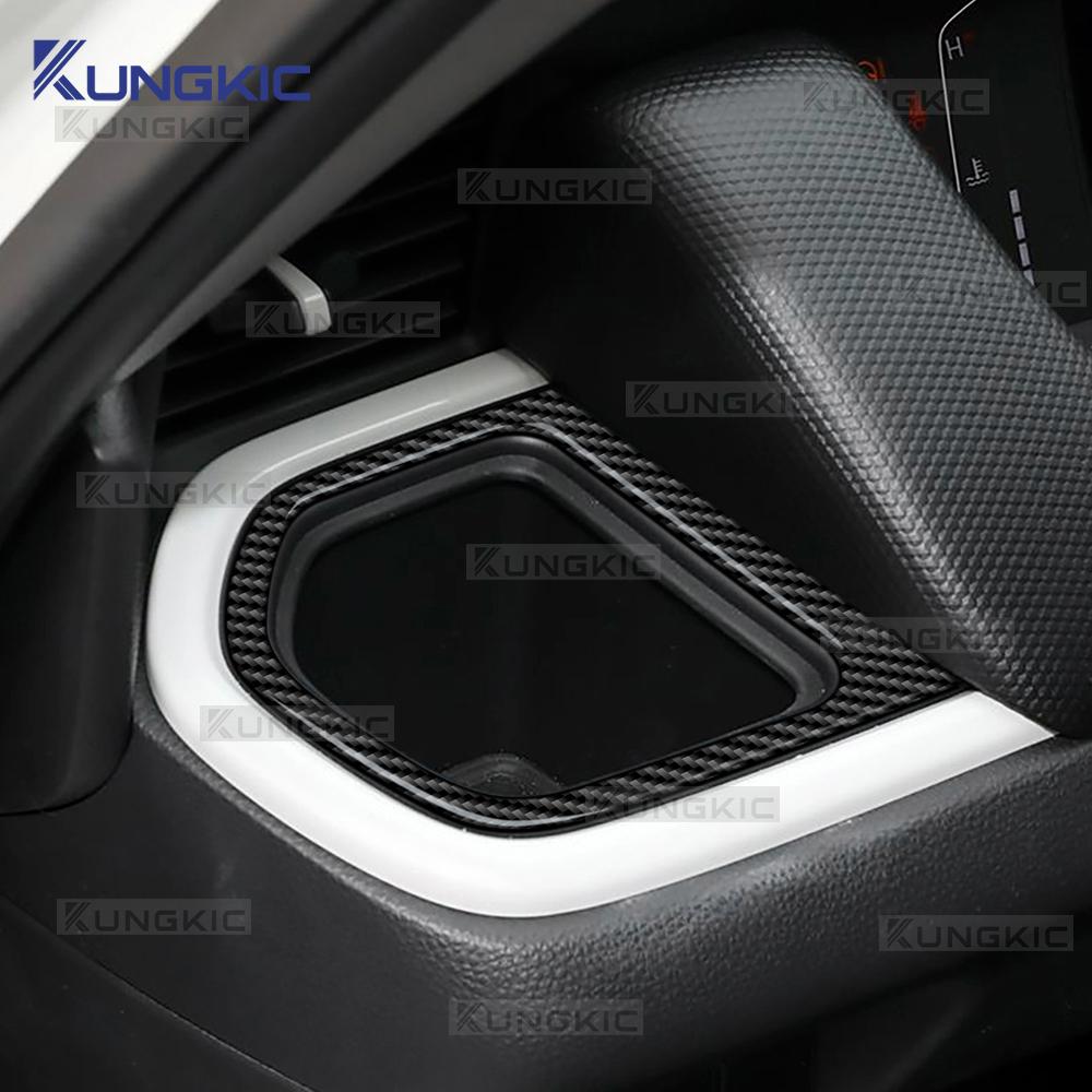 Real Soft Carbon Fiber Sticker For Honda Fit 2021 2022 2023 2024 2025 LHD RHD Car Storage Box Side of Center Console Trim