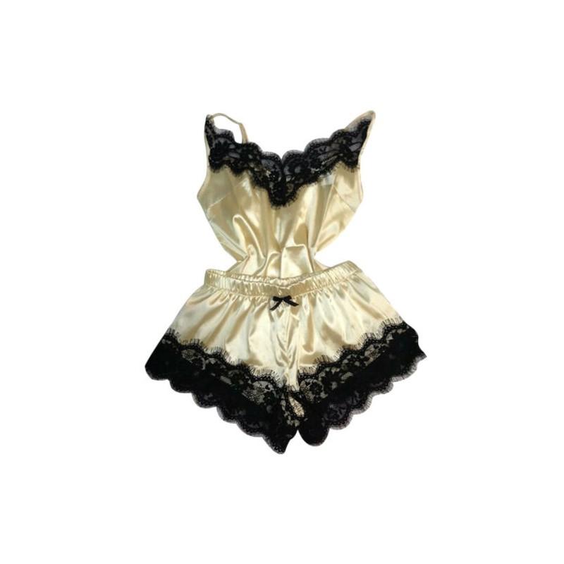 Luxurious Women Lingerie Silk Lace Robe Dress Babydoll Nightdress Sleepwear Set