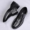 Einfarbige Schnür-Herren-Formalschuhe Atmungsaktiv im Sommer Runde Spitze Hohe Qualität Mode 39 Kleidung Rindsleder Gesellschaftsschuh Männlich