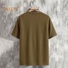 Men's Waffle V-Neck T-Shirt Solid Color Casual Tee Shirt Summer Short-Sleeved Pullover Top for Daily Outings Home Gym Street Wear