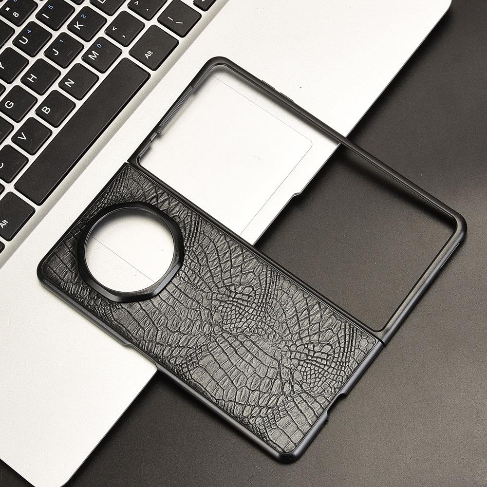 For Honor Magic V3 5G Case Crocodile Texture Leather Coated Hard PC Phone Cover