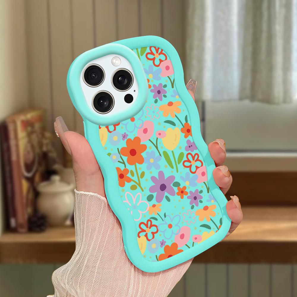 Big Wave Edge Weiches Silikonmaterial Macaron-Telefongehäuse Stoßfestes Schutzgummigehäuse für iPhone Samsung Huawei Honor Xiaomi Redmi OnePlus Moto