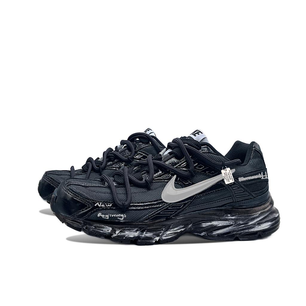 Nike Initiator Cow Leather Low top Comfortable Versatile Breathable Running Shoes Unisex Black 394055-100(Team2212)