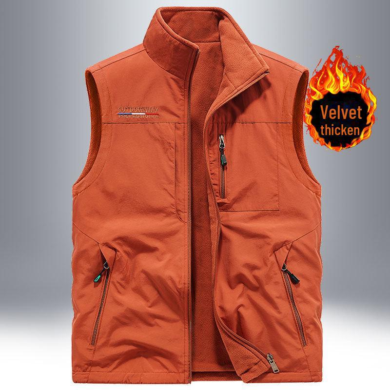 

Мужской двусторонний жилет осень/зима: Воротник-стойка для рыбалки, фотосъемки и многого другого (Модель 1906 г.) 3XL