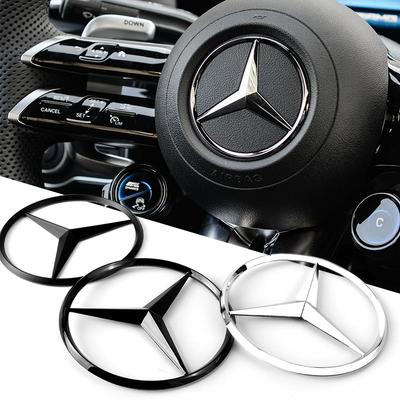 BENZ 52mm 57mm 18 Pins Star Logo Steering Wheel Center Badge Car Emblem for Mercedes Benz E260 W211 GLC GLE Interior Mouldings FXPB-V Qa0