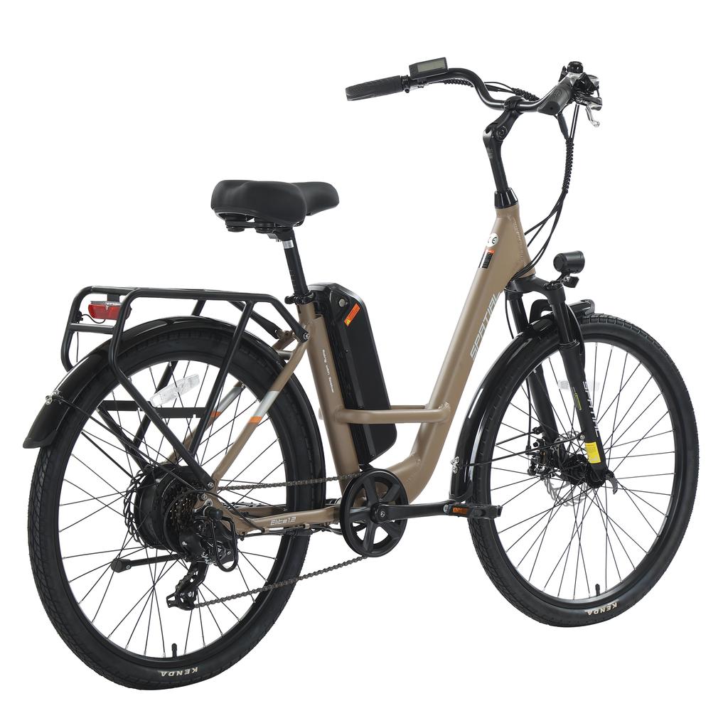 SPATIAL Elite Dames Multi-Terrain Elektrische Fiets Met Kinderzitje 250W Motor 36V13AH Batterij 26 Inch Wegbanden Elektrische Fiets Buiten Rijden E-Bike