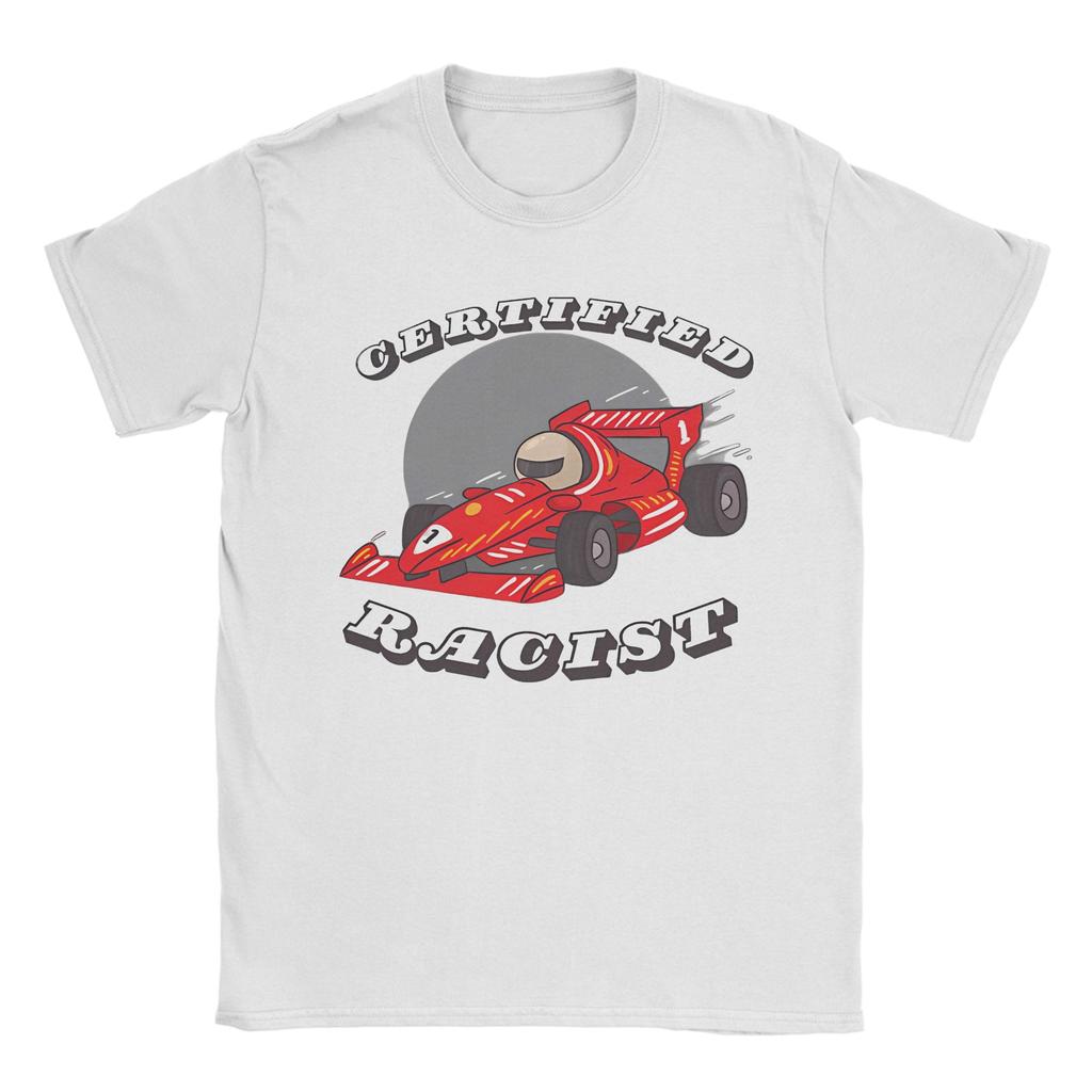 Vintage Professional Certified Racist Racing Meme T-Shirt Men Round Neck Short Sleeve Tops  Cotton Summer Top Tee