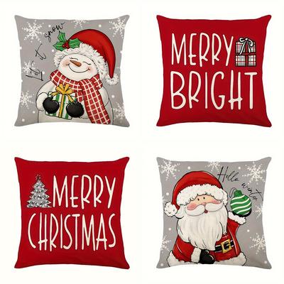 Santa Claus Snowman Pillowcase Christmas Decoration New Year Gift Home Living Room Sofa Cushion Suite Room Decoration Short Plus