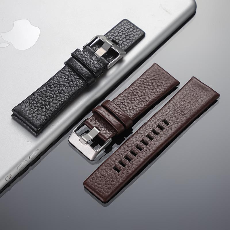 Matte Grain Cowhide Watch Strap for Men's Smartwatch - Casual Minimalist, 22/24MM