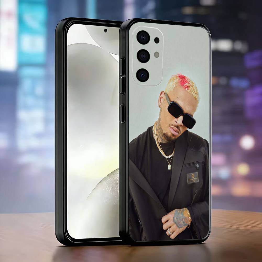 Rapper C-Chris Brown Phone Case For Samsung S25,S24,S21,S22,S23,S30,Ultra,S20,Plus,Fe,Soft Silicone Black Cover