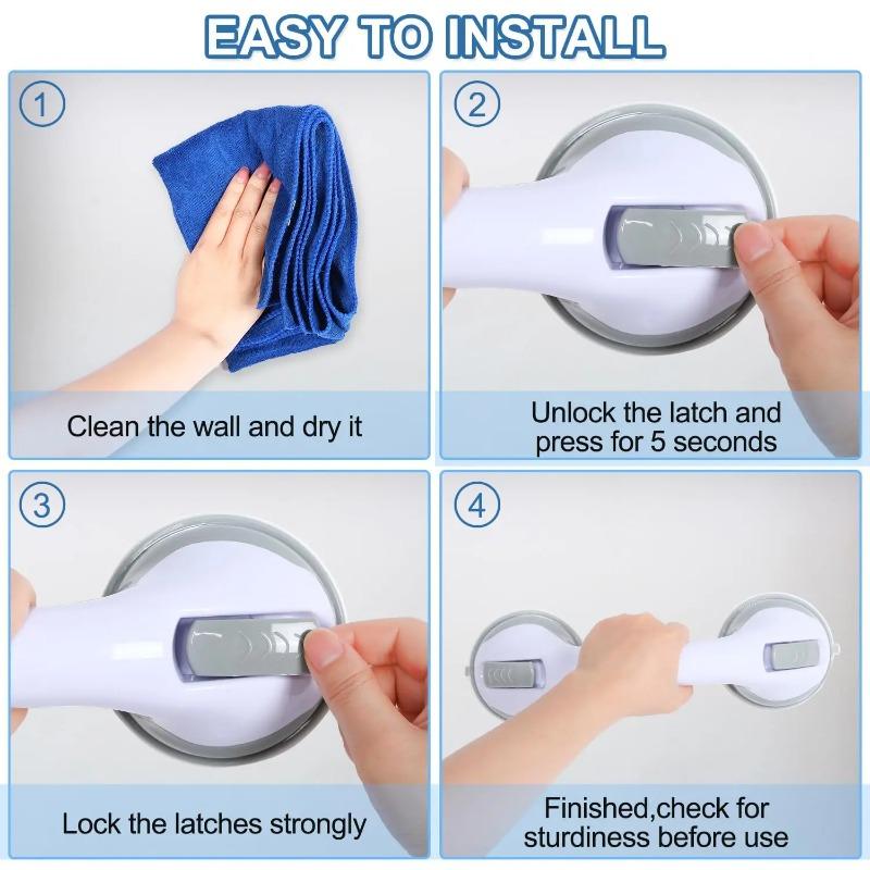 Bathroom Safety Grab Bar with Strong Suction Cup Shower Handle Anti-Slip Grip Support Handrail for Elderly Kids Pregnant Women Bath Assist