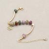 Women Constellation Zodiac Charm Strand Bracelet Natural Stone Indian Jasper Beads Gold Plated Fashion Jewelry Gifts
