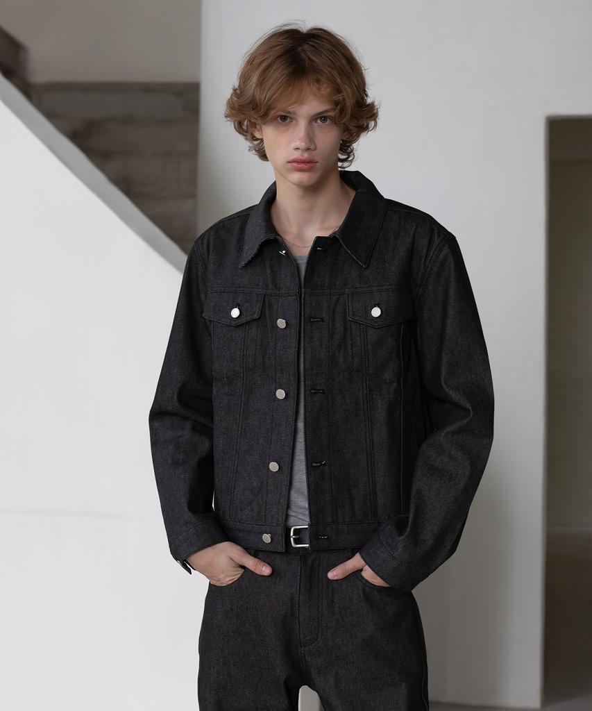 Decoroso Knox Denim Trucker Jacket [Non-Faded Black]