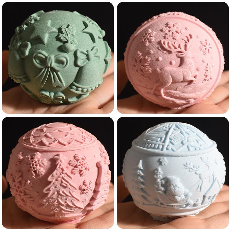 Christmas Tree Candle Mold Safe Christmas 3d Relief Candle Mold Gypsum Ornament Mold Non-Toxic For Christmas Decorations Home