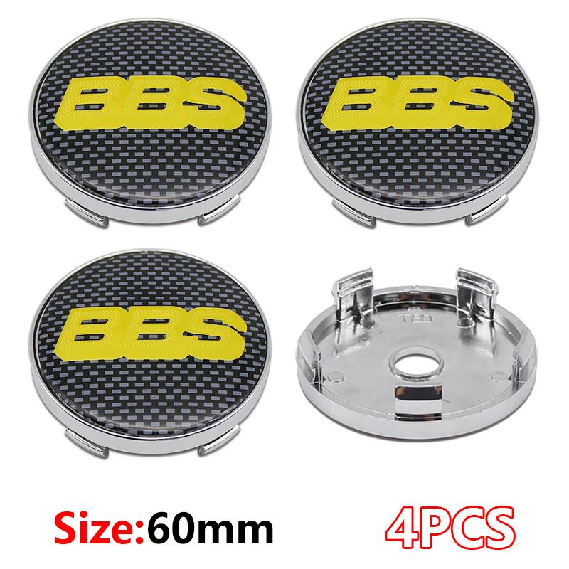 4 Stück 56+60mm Auto Radnabenabdeckung Aufkleber Felgenabdeckung Emblem Abzeichen modifiziertes Fahrzeuglabel Aufkleber Für bbs Reifenmittel Aufkleber