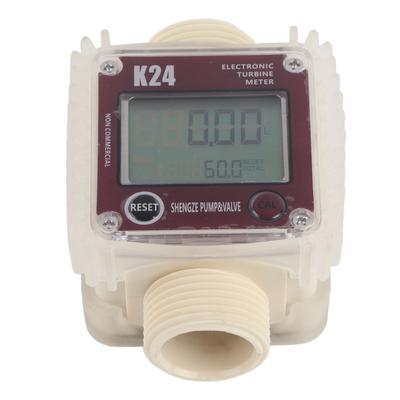 1pc K24 Turbine Digital Diesel Oil Fuel Flow Meter Gauge For Chemicals Liquid Water