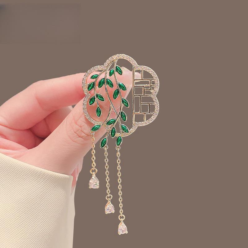 

Элегантная брошь в виде цветка пиона - Ретро национальный стиль, Продвинутый аксессуар-булавка для ципао и ханьфу