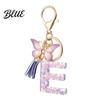 Comfortable To Carry Keychain Purple Series Pendant Sequins Star Initial Letter Charm Key