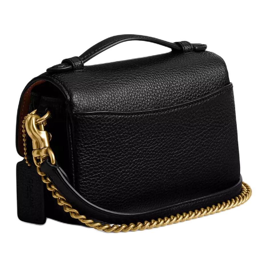 Coach Cassie 17 Brand Logo Detachable Shoulder Strap Refined Pebble Leather Shoulder Crossbody Tote Bag Small Women Handbags Black CW565-B4BK
