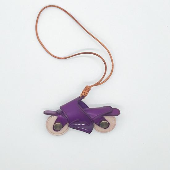 Motorcycle Bag Pendant Faux Leather Mini Motorcycle Backpack Charm Handmade Decorative Keychain Charm Gift