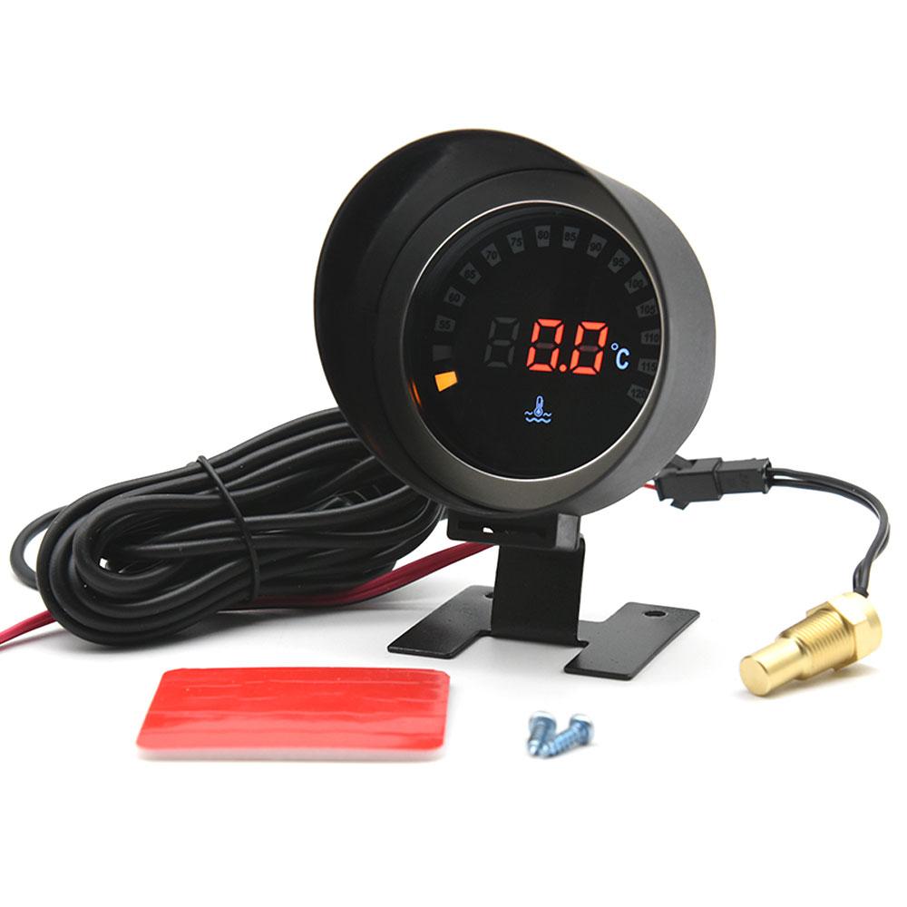 12V/24V LCD Digitaler Wassertemperaturmesser + 10mm Temperatursensor + Adapter-Verbindungsrohr-Sensor Für Auto-Messinstrument-Modifikation Celsius