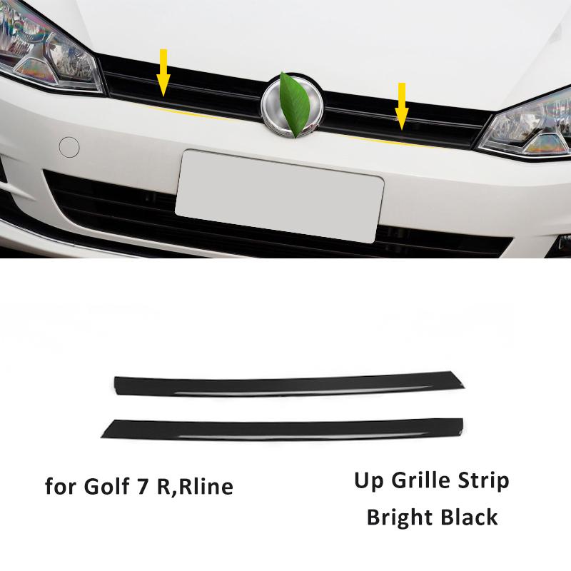 2/3pcs for Golf 7 7.5 Rline Car Grille Decorative for VW Bright Black Logo Cover Up Grille Strips Car Stickers Auto Accessories