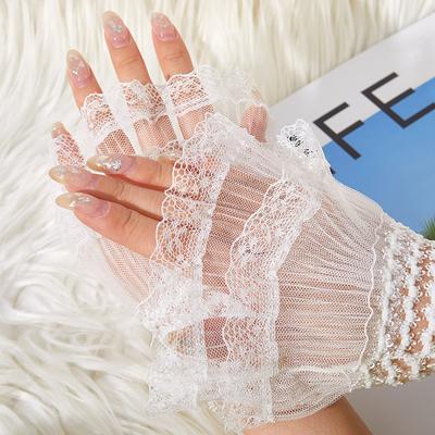 Rukavice na fotografování nehtů Krásné Jemné Umělé manžety Ozdobné manžety s krajkou Móda Sexy Nail Art Příslušenství Fotografie Rekvizity