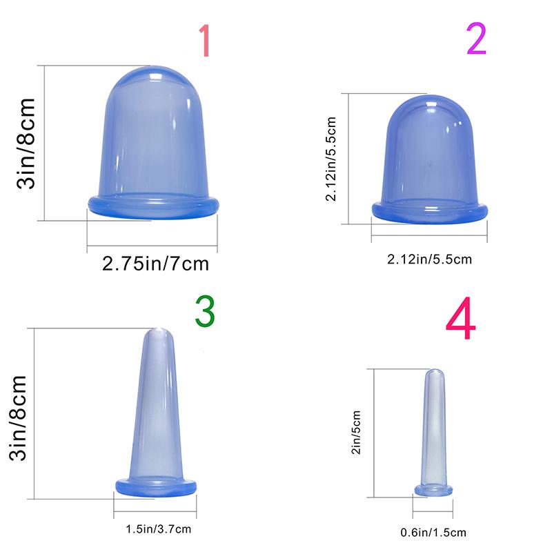 2/4Pcs Vacuum Cupping Cans For Massage Ventosa Celulitis Suction Cup Chinese Suction Cups Face Neck Massage Cans Anti Cellulite