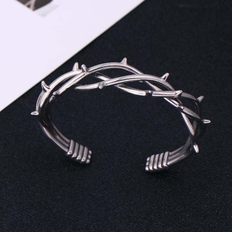 Gothic Dornen Armreif Für Unisex Punk Stacheldraht Armspange Edelstahl Gedreht Schmuck Geschenk