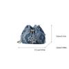 Drawstring Star Denim Bucket Bag Tassel Cloth Shoulder Bag Casual Metal Chain Crossbody Bag  Party