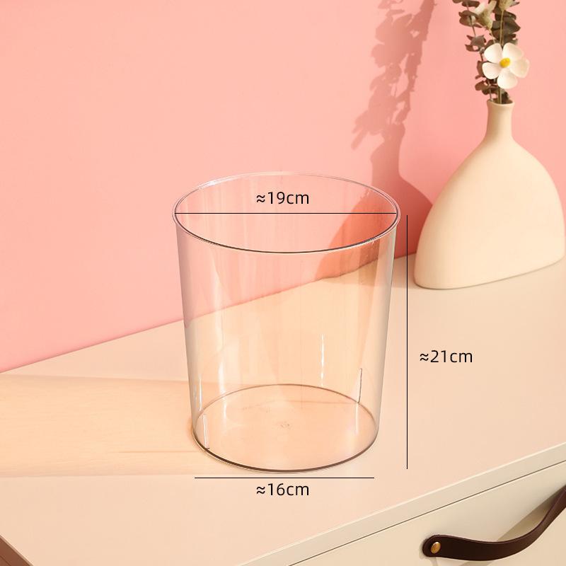 Transparent Trash Can - Large Household Unsealed Flower-shaped Trash Bin - Tall Office Room Garbage Can - Paper Basket