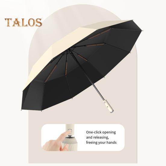 Folding Umbrella with Fan 3 Speed Adjustable USB Rechargeable UV Protection Umbrella Portable Waterproof Windproof Summer Outdoor Sun Rain Umbrella