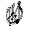 Reusable Iron Guitar Wall Decor Vintage Metal Plaque Musical Note Art Gift