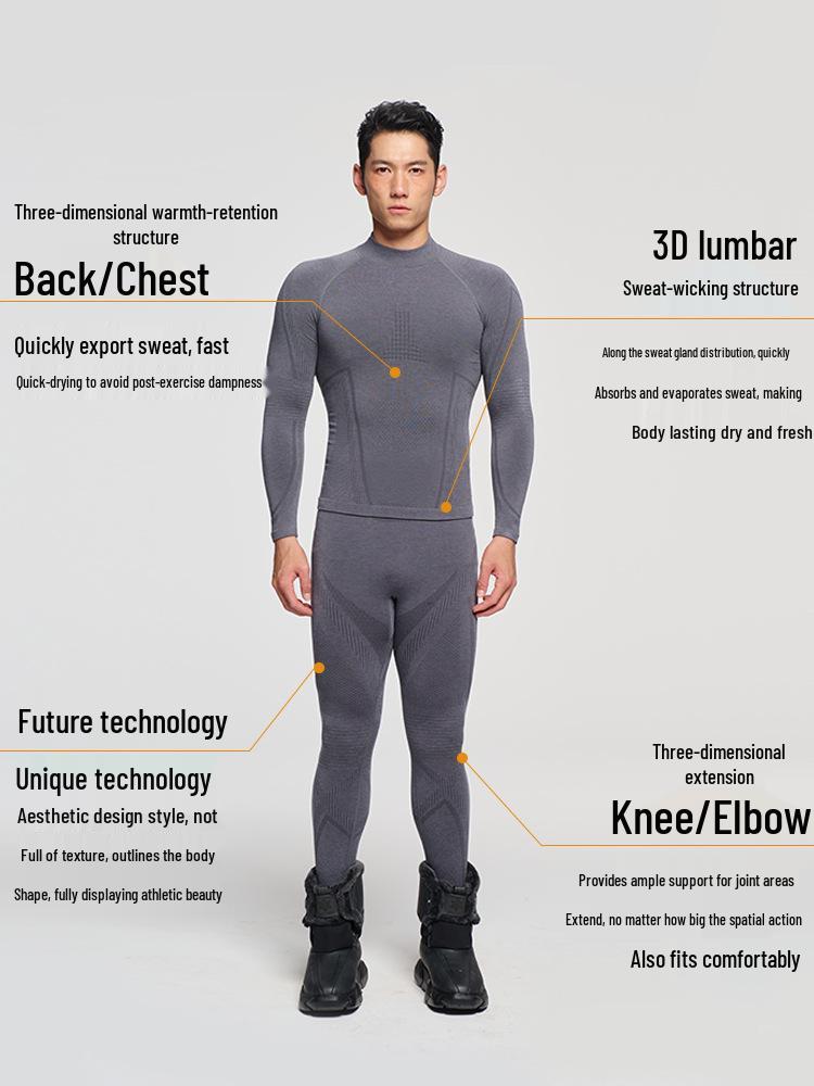 Men's & Women's Quick-Dry Skiing Cycling Hiking Sweat-Wicking Warm Thermal Underwear Set for Autumn/Winter