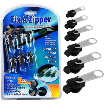 Zipper Repair Kit - Zlideon - Metallic - Black - Repairs Up To 3 Missing Teeth