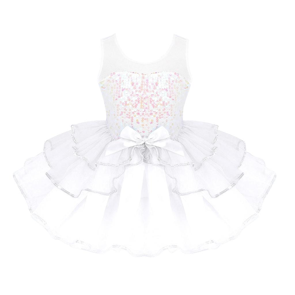 Kinderen Meisjes Pailletten Mouwloos Ballet Dans Jurk Tutu Rok Leotard Ballerina Danskleding Kostuums