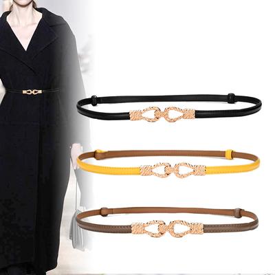 Cowhide Thin Belt Women's Decorative Versatile Genuine Leather Women's Belt Belt Dress Belt Women's Ins Style