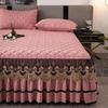 Luxury Cotton Lace Bed Skirt Bedspread Thick Removable Bed Skirt Style Bed Sheets Embroidery Cotton European-style Bed Spreads
