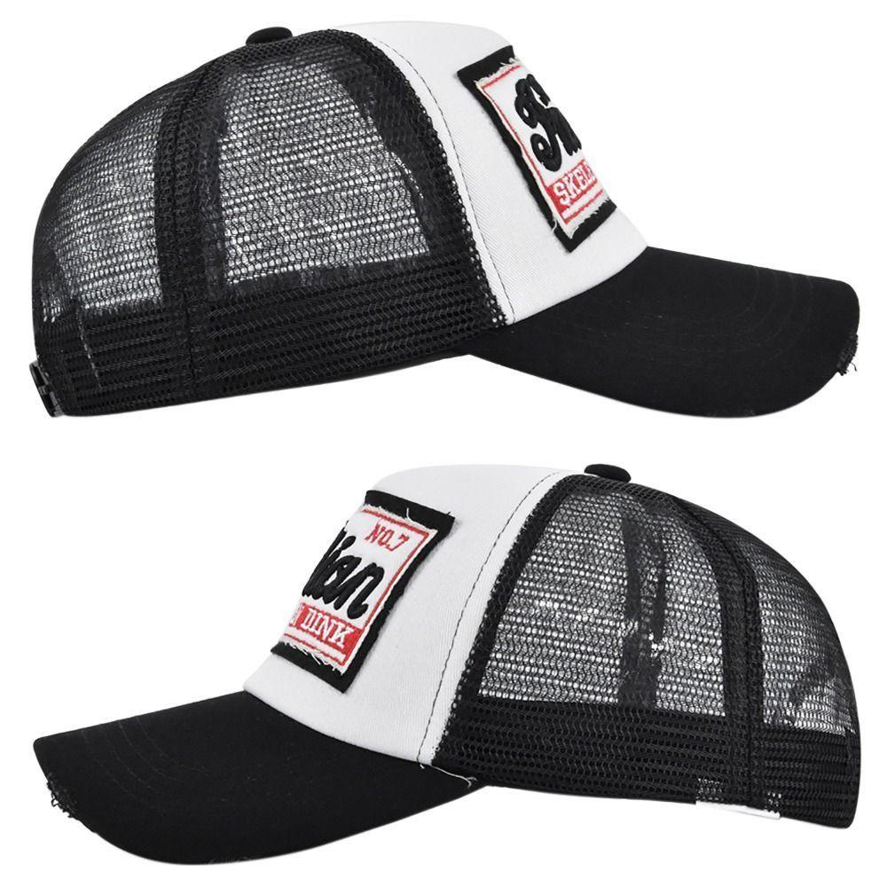 Breathable Snapback Cap Letters Embroidery Sun Protection Caps Casual Mesh Baseball Hat  Outdoor