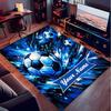 1PC Custom Name Soccer Ball Splash Art Theme Floor Mat Ideal for Living Room, Game Rooms, Office, Bedroom, Office Floor Mat , Floor Mats for Home