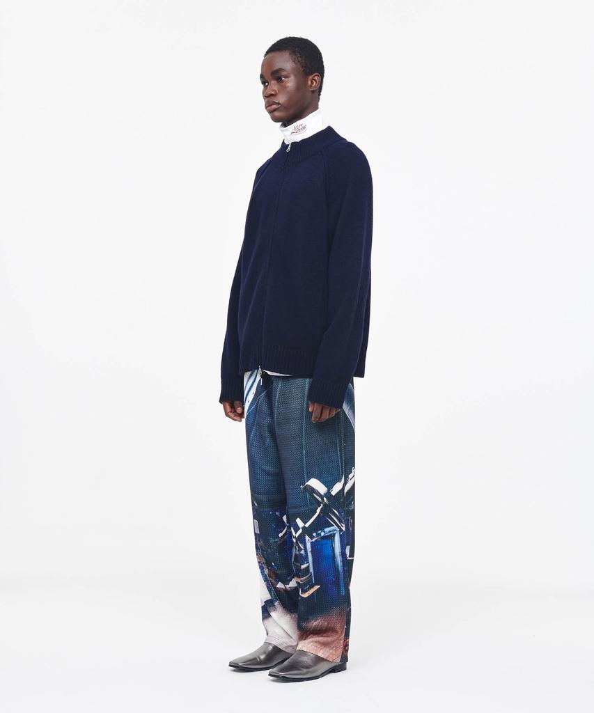 Aepeuteopeulei Military Combat Zip-Up Knit Navy