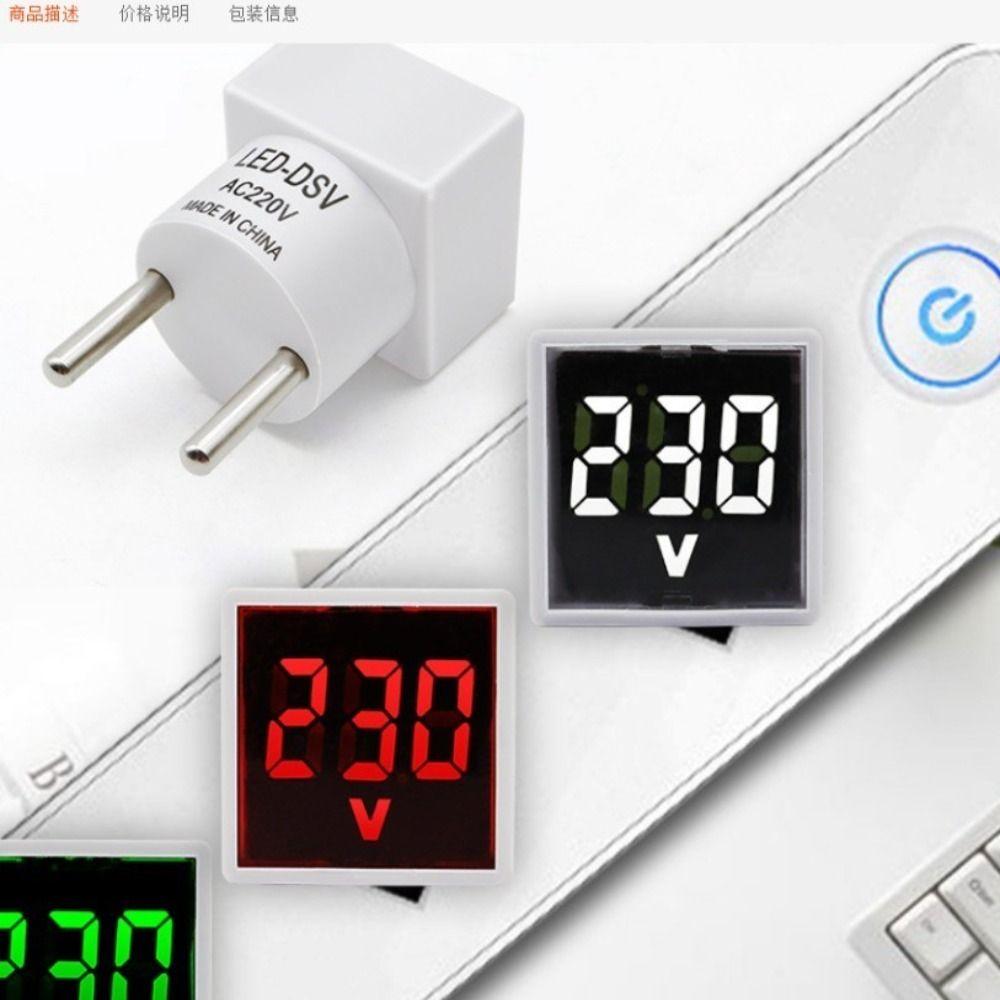 EU Plug Test Indicator Light Voltmeter 50-500V Car Motorcycle Detector Durable Digital Voltmeter