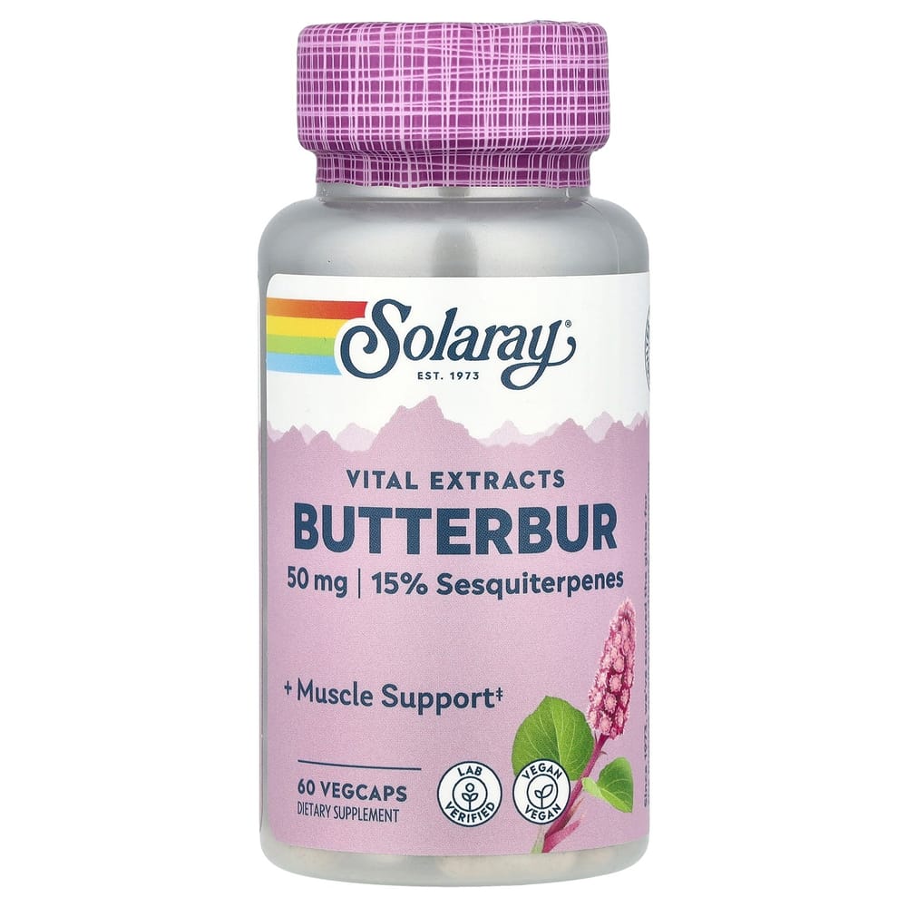 Solaray Butterbur Root Extract 50mg Veg Capsules, 60 Count